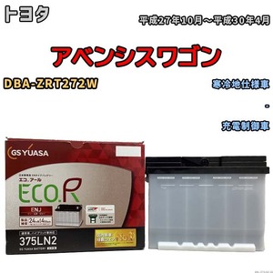 バッテリー GSユアサ トヨタ アベンシスワゴン DBA-ZRT272W 平成27年10月～平成30年4月 ENJ-375LN2