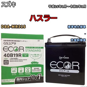 バッテリー GSユアサ スズキ ハスラー DBA-MR31S 平成26年1月～令和2年1月 EC40B19RST