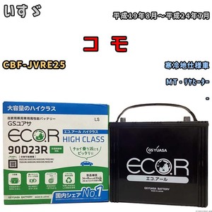 国産 バッテリー GSユアサ ECO.R HIGH CLASS いすゞ コ　モ CBF-JVRE25 平成19年8月～平成24年7月 EC90D23RHC