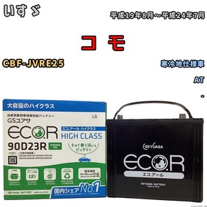 国産 バッテリー GSユアサ ECO.R HIGH CLASS いすゞ コ　モ CBF-JVRE25 平成19年8月～平成24年7月 EC90D23RHC