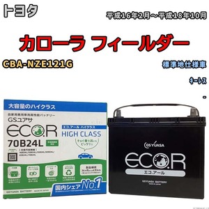 国産 バッテリー GSユアサ ECO.R HIGH CLASS トヨタ カローラ フィールダー CBA-NZE121G 平成16年2月～平成18年10月 EC70B24LHC