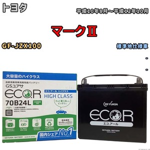 国産 バッテリー GSユアサ ECO.R HIGH CLASS トヨタ マークII GF-JZX100 平成10年8月～平成12年10月 EC70B24LHC