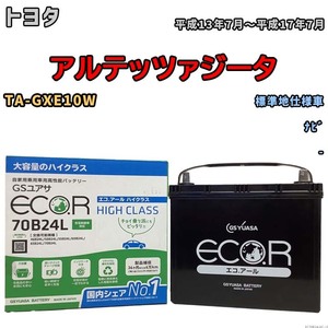 国産 バッテリー GSユアサ ECO.R HIGH CLASS トヨタ アルテッツァジータ TA-GXE10W 平成13年7月～平成17年7月 EC70B24LHC