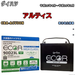 国産 バッテリー GSユアサ ECO.R HIGH CLASS ダイハツ アルティス CBA-ACV30N 平成16年4月～平成18年1月 EC90D23LHC