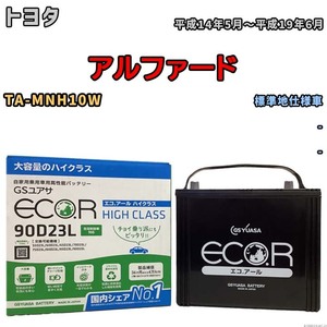 国産 バッテリー GSユアサ ECO.R HIGH CLASS トヨタ アルファード TA-MNH10W 平成14年5月～平成19年6月 EC90D23LHC