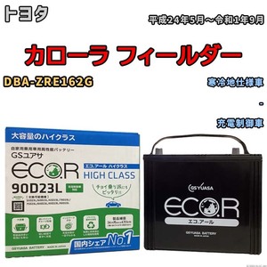 国産 バッテリー GSユアサ ECO.R HIGH CLASS トヨタ カローラ フィールダー DBA-ZRE162G 平成24年5月～令和1年9月 EC90D23LHC