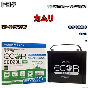 国産 バッテリー GSユアサ ECO.R HIGH CLASS トヨタ カムリ GF-MCV25W 平成10年8月～平成13年9月 EC90D23LHC