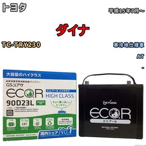 国産 バッテリー GSユアサ ECO.R HIGH CLASS トヨタ ダイナ TC-TRY230 平成15年7月～ EC90D23LHC