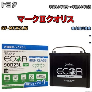 国産 バッテリー GSユアサ ECO.R HIGH CLASS トヨタ マークIIクオリス GF-MCV21W 平成10年8月～平成14年1月 EC90D23LHC