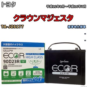 国産 バッテリー GSユアサ ECO.R HIGH CLASS トヨタ クラウンマジェスタ TA-JZS177 平成12年8月～平成16年7月 EC90D23RHC