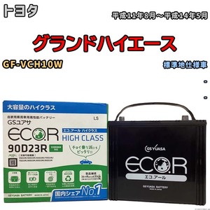 国産 バッテリー GSユアサ ECO.R HIGH CLASS トヨタ グランドハイエース GF-VCH10W 平成11年8月～平成14年5月 EC90D23RHC