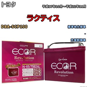 国産 バッテリー GSユアサ エコ.アール レボリューション トヨタ ラクティス DBA-SCP100 平成17年10月～平成22年11月 ERN6575B24L