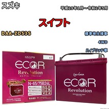 国産 バッテリー GSユアサ エコ.アール レボリューション スズキ スイフト DAA-ZD53S 平成29年1月～令和2年5月 ERN6575B24L_画像1