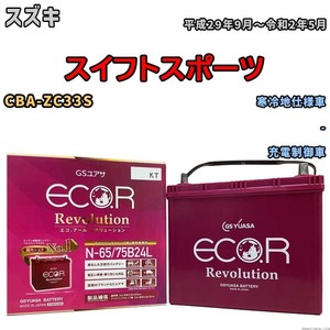 国産 バッテリー GSユアサ エコ.アール レボリューション スズキ スイフトスポーツ CBA-ZC33S 平成29年9月～令和2年5月 ERN6575B24L