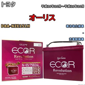 国産 バッテリー GSユアサ エコ.アール レボリューション トヨタ オーリス DBA-NZE151H 平成18年10月～平成21年10月 ERN6575B24L