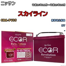 国産 バッテリー GSユアサ エコ.アール レボリューション ニッサン スカイライン CBA-PV35 平成16年11月～平成19年10月 ERN6575B24L_画像1