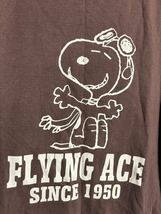 Peanuts COLLECTION ピーナッツコレクション　FLYING ACE スヌーピー　SNOOPY パイロットデザイン　焦げ茶　半袖 Tシャツ L ダークブラウン_画像5