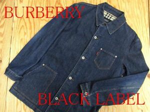 ★バーバリーブラックレーベル BURBERRY★メンズ デニムカバーオールジャケット インディゴ★R60414011A