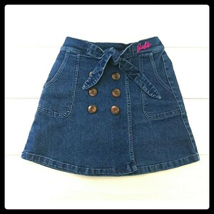 Barbie* Barbie Denim LAP skirt navy 140* postage 185 jpy lady's Kids girl Denim skirt 