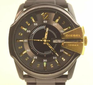 ICH[ junk ] DIESEL diesel DZ-1209 day date quartz black face operation not yet verification Junk (189-240410-ss29-ICH)