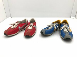 【TAG・ジャンク品】☆NIKE 305444-601 102073-471 WAFFLE TRAINER 2足セット 観賞用☆160-240416-SS-02-TAG