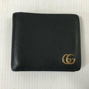 TEI【現状渡し品】 GUCCI GGマーモント 二つ折り財布 ブラック グッチ 財布 〈181-231208-YO-7-TEI〉