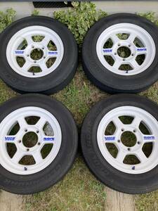 RAYS VOLK RACING TE37X 16x5.5J +20 PCD139.7　5穴　白　ジムニー　タイヤホイールセット