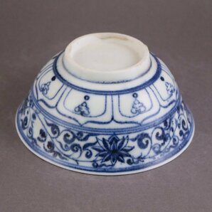 【GTS】中国明・古染付宝相華文平茶碗16～17世紀の画像7