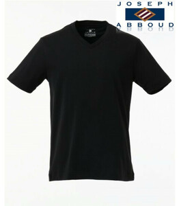 新品タグ付き【JOSEPH ABBOUD ジョセフアブード】防臭機能 定番のパックVネックＴシャツ カットソー 黒無地 2L v4913