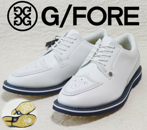 41,800円新品タグ付き【G/FORE ジーフォア】PERF BROGUE GALLIVANTER 高級ゴルフシューズ US9.5(26.5cm) v4883