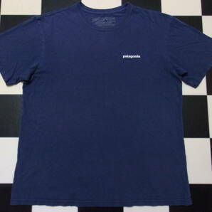 USA製 patagonia Tシャツ L パタゴニア バックプリント ネイビー 紺色 100%Organic Cotton オーガニックコットン トップス 古着 アウトドアの画像1