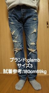 glamb(グラム) ダメージジーンズ ダメージデニム