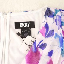 新品 DKNY 6/11号 ダナキャラン 白 ピンク 青 花柄 カシュクール風 ワンピース パーティドレス 結婚式 二次会 フォーマル 発表会 華41W1503_画像7