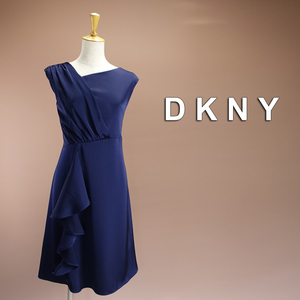 新品 DKNY 12/17号 ダナキャラン 紺 ワンピース パーティドレス 大きいサイズ 結婚式 二次会 披露宴 フォーマル お呼ばれ 発表会 凛45W2504