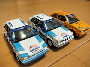 【ルース品　3台　アンテナ不足】 CM'S 1/64　マツダ　ファミリア　ラリーカー