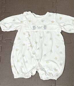 くま柄　刺繍　ロンパース　カバーオール　50-60サイズ　綿100％　新生児