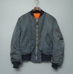 TH3508//90sヴィンテージ/米国製*アルファ/ALPHA INDUSTRIES*メンズSMALL/MA-1/フライトジャケット/ジップアップブルゾン/MIL-J-82790E