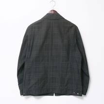 TG8466//*バーバリー/BURBERRY LONDON*メンズLL/チェック柄/シルクコットン/シャツジャケット/ジップアップブルゾン/黒/ブラック_画像2