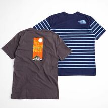 TG8080 ノースフェイス/THE NORTH FACE/2点セット/Tシャツ/半袖/ボーダー柄/チャコールグレー/ネイビー/メンズ/カットソー_画像2