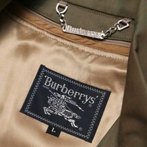 TH3580◎Burberrys バーバリー ウールライナー付 フィールドコート ジップアップ 比翼 ハーフコート オーバージャケット 玉虫カーキ系 L_画像9