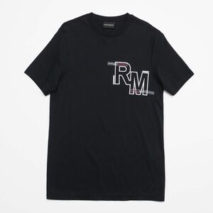 TG8114▽エンポリオアルマーニ/EMPORIO ARMANI*メンズXS*ロゴ Tシャツ/半袖カットソー*ブラック*3G1TM2 1JTUZ