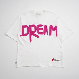 TG7642▽AZ Factory/AZ ファクトリー*NFT Dream Tシャツ*グログランリボン*オーガニックコットン*ロゴTシャツ*半袖カットソー*size XL/XXL