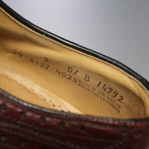 W1497//米国製*ジョンストン＆マーフィー*アリストクラフト/メンズ9D/B/ウイングチップ/フルブローグ/レザーシューズ/革靴/バーガンディの画像8