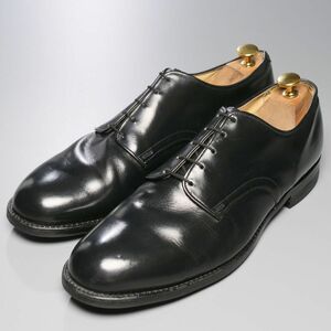 W1473//80sヴィンテージ*米軍実物/U.S.NAVY/INTERNATIONAL SHOE CO社製/サービスシューズ/プレーントゥ/レザーシューズ/革靴/黒/ブラック