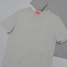 TH1457 イタリア製 ISAIA イザイア/3点セット/半袖Tシャツ/メンズS/コットン/カットソー/ロゴ刺繍/ホワイト系/グレー系_画像6