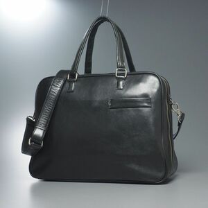 GP7768:Kitamura/ Kitamura * men's *LADY-K* leather briefcase * shoulder attaching business bag * bag * black 