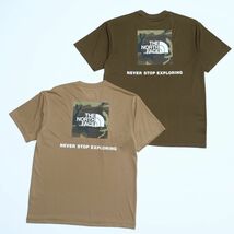 STG7767 ノースフェイス/THE NORTH FACE/2点セット/Tシャツ/半袖/メンズM/スクエアロゴ/ベージュ系/カーキ系/カットソー/NT32357_画像1