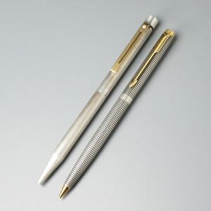 TH1278◎2点セット SHEAFFER シェーファー TARGA タルガ ボールペン + PARKER パーカー 75 シズレ シャープペンシル STERLING SILVER