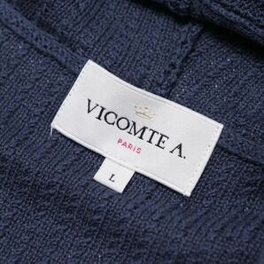 MF9240 VICOMTE A. ヴィコント アー/ニットパーカー/メンズL/ブルー系/麻 綿/ニットジャケット/カーディガンの画像6