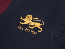 TH4459□ポロラルフローレン/Polo by Ralph Lauren*コットン*ハイゲージニット*プルオーバーパーカー*ネイビー×ボルドー系*メンズ*sizeLL_画像4